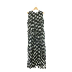 Lotus Combi Print Shirring Sleeveless Dress ワンピース シャーリング