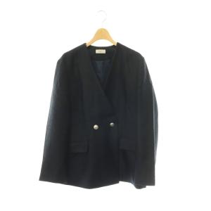 26SS &NAVY ツィーディーダブルジャケット 38 ネイビー
