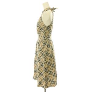 BURBERRY BLUE LABEL ノバチェックホルダーネックドレス ワンピース 38 ベージュ