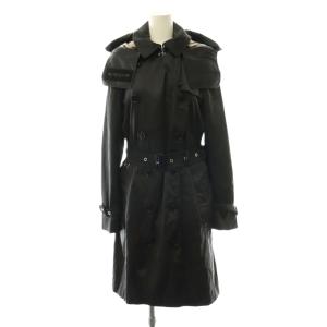 KENSINGTON ナイロントレンチコート ノバチェック 38 ブラック 8014016