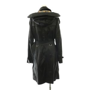 BURBERRY KENSINGTON ナイロントレンチコート ノバチェック 38 ブラック 8014016