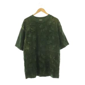Frayed-Effect T-shirt M ダークグリーン