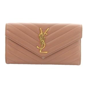 カサンドラロゴ Vステッチ ロングウォレット ブラウン 372264