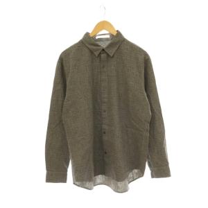コットンリネン混ネップシャツ 長袖 メンズサイズ mens グレー /ES OS