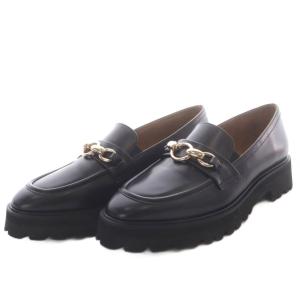 ビット ローファー プラットフォーム 厚底 レザー 24cm ブラック /YO27