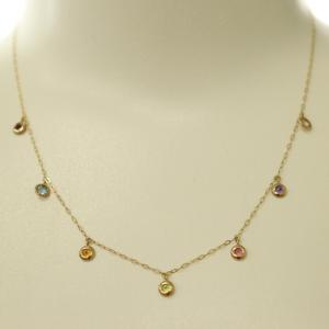 PONTE VECCHIO レインボーカラーストーン ネックレス K18YG イエローゴールド