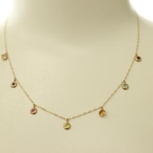 PONTE VECCHIO レインボーカラーストーン ネックレス K18YG イエローゴールド