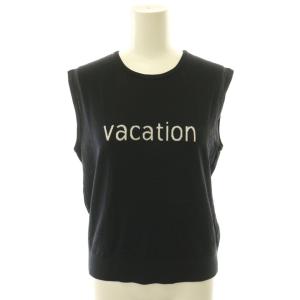 25AW VACATION ロゴ プルオーバー ニット カットソー ノースリーブ 36 黒 ブラック /HS