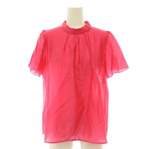 24AW シアーオーガンジーボウタイ ブラウス 半袖 36 ピンク /HK OS