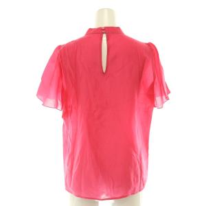 ANAYI 24AW シアーオーガンジーボウタイ ブラウス 半袖 36 ピンク /HK OS