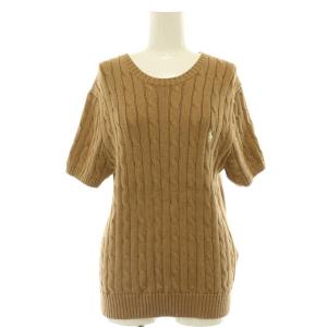 cotton cable short-sleeve sweater ケーブル ニット セーター 半袖 L