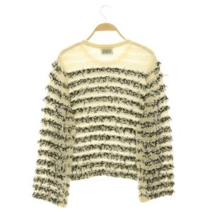 UNITED ARROWS ミックス シアーループ ニット セーター モヘヤ混 ホワイト ブラック /MY OS