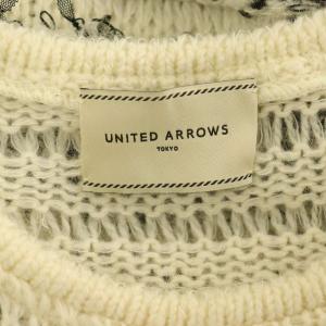 UNITED ARROWS ミックス シアーループ ニット セーター モヘヤ混 ホワイト ブラック /MY OS