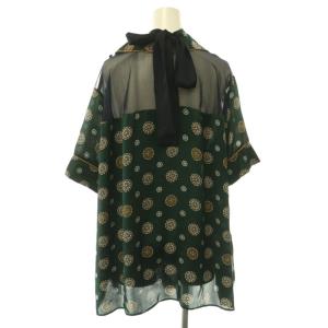 sacai 21-05582 Komon Print Shirt シャツ 半袖 総柄 3 ダークグリーン マルチカラー