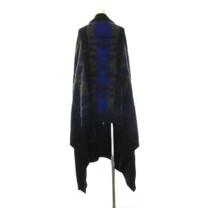 sacai luck ニット ストール ケープ ロング ブラック ネイビー /HK OS
