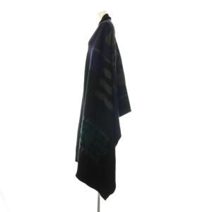 sacai luck ニット ストール ケープ ロング ブラック ネイビー /HK OS