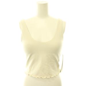 Align Lettuce Hem Tank Top タンクトップ クロップド ストレッチ 4 オフホワイト