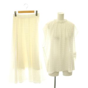 レースバックギャザーカットソー レースカットソーフレアスカート セットアップ 上下 フレンチスリーブ ロング