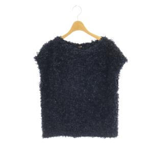 ソフィー sophi 25SS リボンニットツイードベスト プルオーバー 38 紺 ネイビー /HS OS