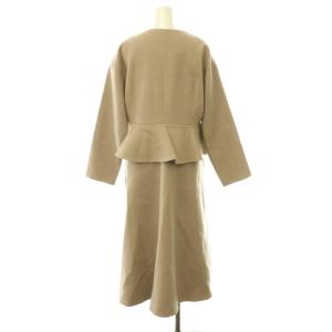 Maglie par ef-de フリルデザインコート Super110's Wool  ノーカラー ウール アウター ロング 7 ピンクベージュ