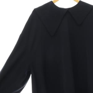 ENFOLD PEダブルクロス アシンメカラーBLOUSE ブラウス プルオーバー 38 ネイビー /CX OS SH