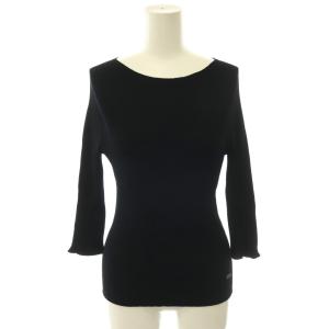 Knit Top Moon Light ニット カットソー 七分袖 40 ブラック 43601 /DO