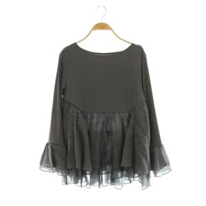 26SS フレアカットトップ カットソー 長袖 36 チャコールグレー /DO OS