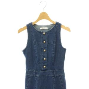 SNIDEL 26SS アメスリデニムワンピース ロング ノースリーブ 金ボタン 0 インディゴブルー /DO OS