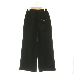 KATHARINE HAMNETT 25SS スウェットイージーパンツ ワイド S ブラック /HK OS