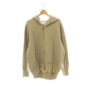 24SS  WIDE FULLZIP HOODIE パーカー 裏起毛 ジップアップ 長袖 ベージュ /HS