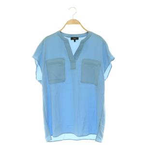 POWDER CREPE PKT POPOVER N ブラウス プルオーバー フレンチスリーブ S ライトブルー
