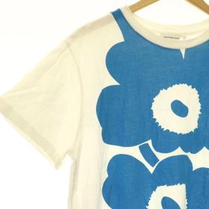 marimekko UnikkoウニッコフラワープリントクルーネックTシャツMarimekko カットソー 半袖 L ホワイト