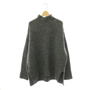 24AW MIXヤーンタートルニット セーター カシミヤ混 長袖 オーバーサイズ F グレー 黒 ブラック