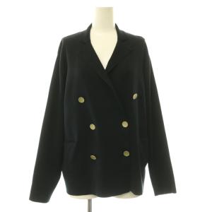 Cotton Silk knit Jacket  コットンシルクニットジャケット ダブル ストレッチ 黒