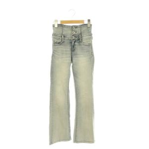 26SS 【TINY】ハイウエストBACKクロスフレアパンツ デニム ジーンズ XS ライトインディゴ