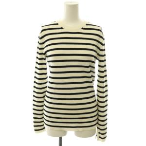CREW NECK BORDER PO ボーダーニット カットソー クルーネック 長袖 01 S オフホワイト