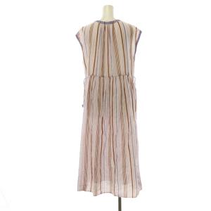 NE QUITTEZ PAS! Cotton Voile Stripe Sleeveless Embroidery Dress ワンピース