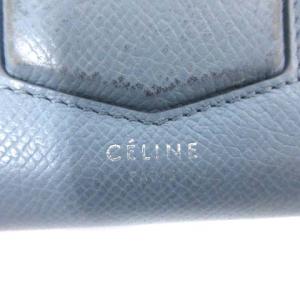 CELINE 107853APM トロッター ラージ レザー 長財布 グレーブルー 