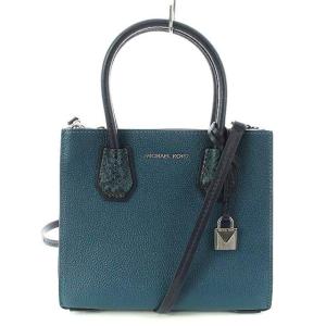 MERCER 2WAY ショルダーバッグ ハンドバッグ レザー ブルー ネイビー