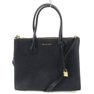 MERCER メッセンジャーショルダーバッグ 2WAY ショルダーバッグ ハンドバッグ レザー 紺 ネイビー