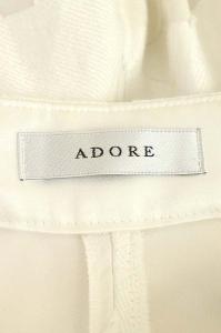 ADORE フラワーカット ジャガード パンツ ワイド レイヤードデザイン 38 白 ホワイト