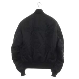 BALENCIAGA 18AW バックロゴ刺繍ボンバージャケット 44 黒