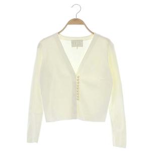 17AW カーディガン パール装飾 F ホワイト