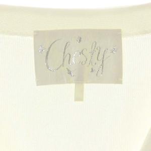 Chesty 17AW カーディガン パール装飾 F ホワイト