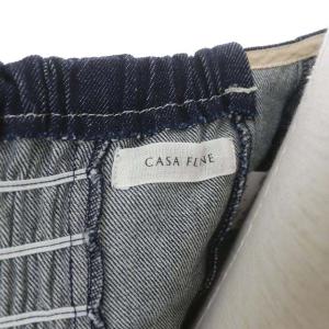 CASA FLINE フロントホックデニムロングワンピース キャミワンピ ロング フレア F ブルー