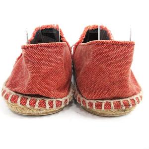 CHANEL スリッポン シューズ エスパドリーユ フリンジ ロゴ 36 赤 レッド 紺 ネイビー ベージュ