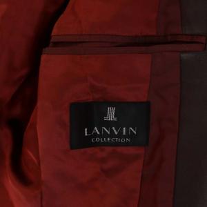 LANVIN COLLECTION レザージャケット テーラードジャケット 48 ブラウン