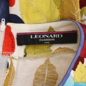 LEONARD FASHION カットソー 半袖 総柄 ボタニカル柄 M 白 ホワイト マルチカラー