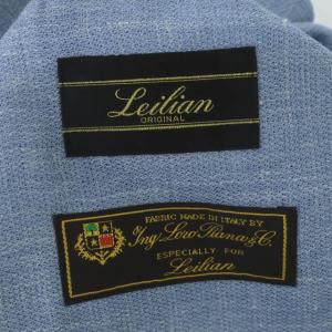 Leilian ジャケット テーラード 2B ウール混 シルク混 リネン混 13+ ライトブルー