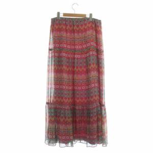 DIANE von FURSTENBERG フレアスカート マキシ ロング 花柄 シルク M マルチカラー